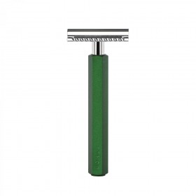 Aparat de ras clasic Safety Razor cu maner din aluminiu anodizat si piaptan inchis Muehle Hexagon R HXG FOREST SR
